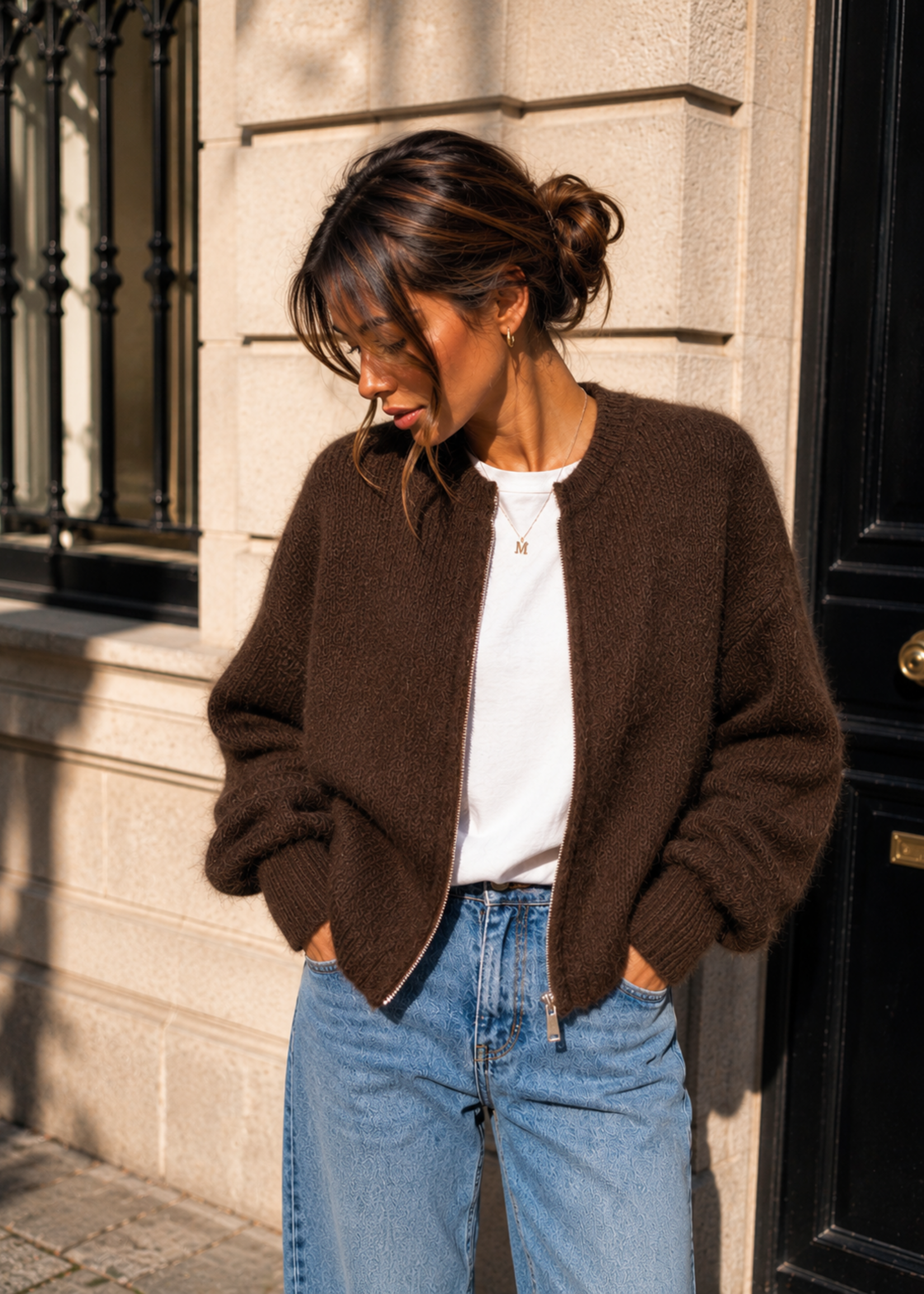 ZIP BROWN GILET