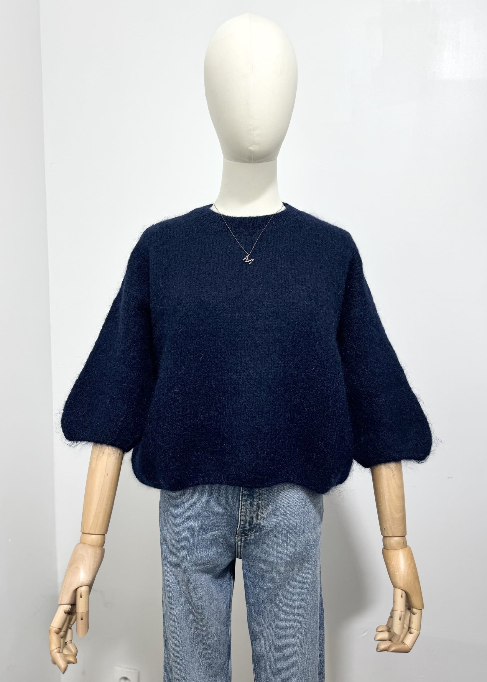 NAVY SHORT SLEEVE KNIT one size