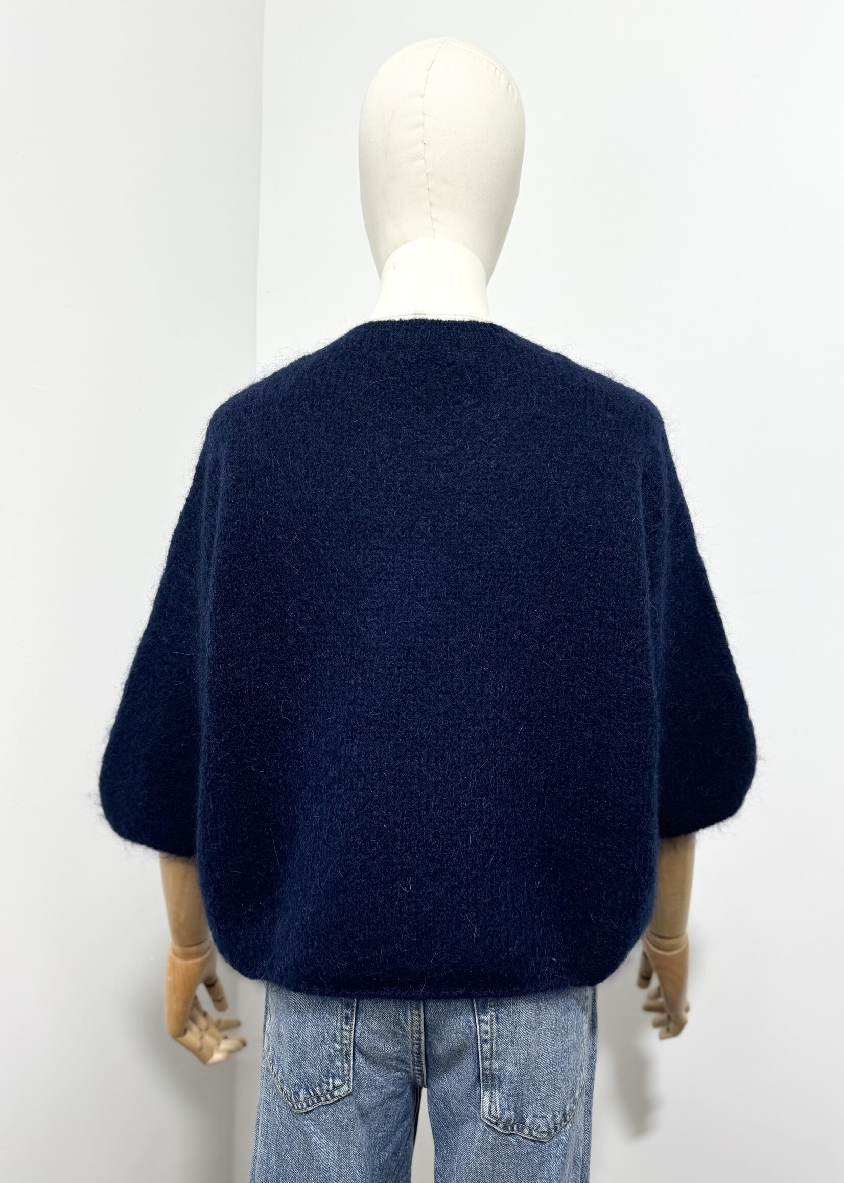 NAVY SHORT SLEEVE KNIT one size