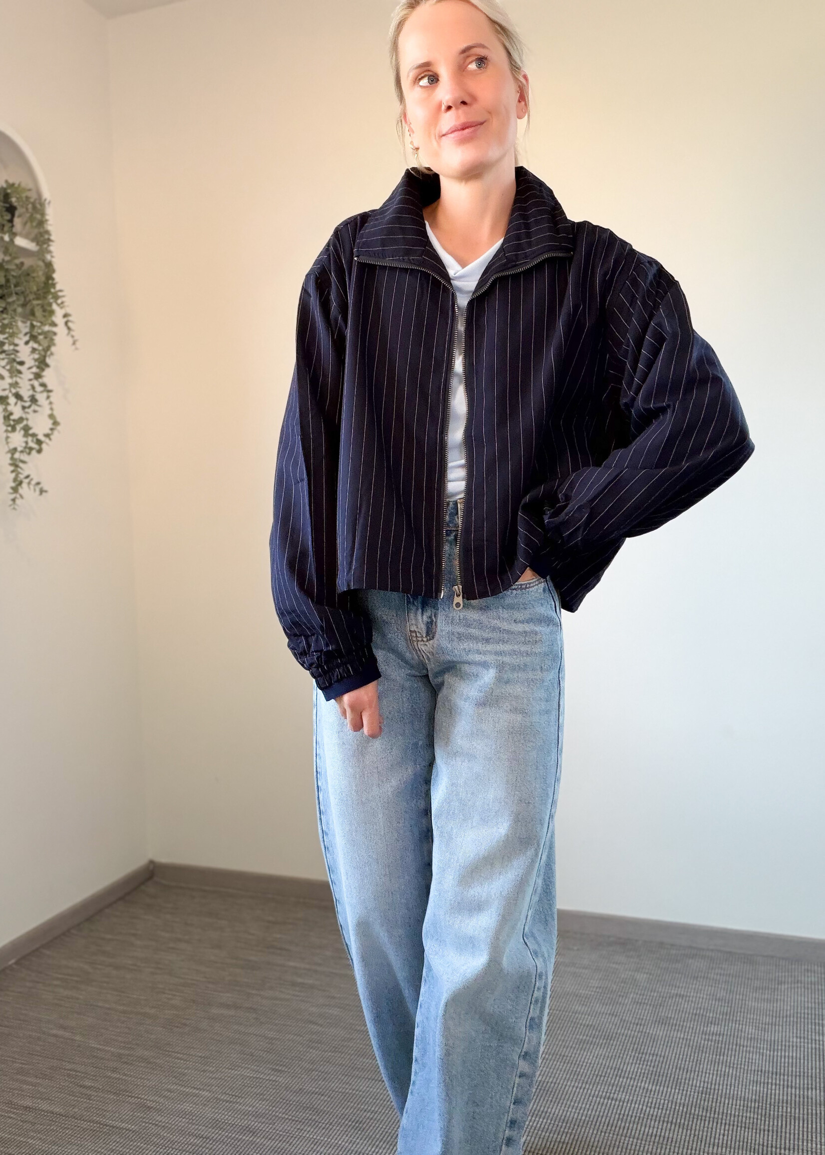 MARINE STRIPE BLOUSE JACKET