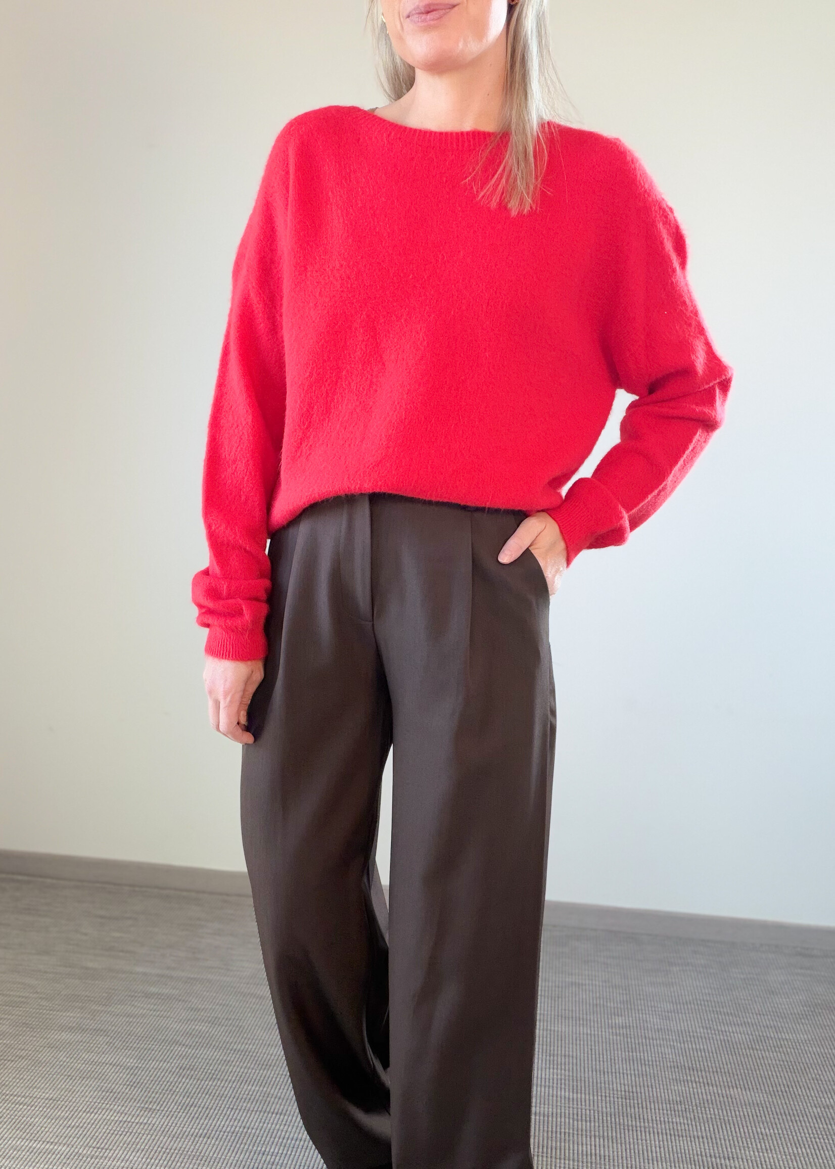 GWEN RED KNIT