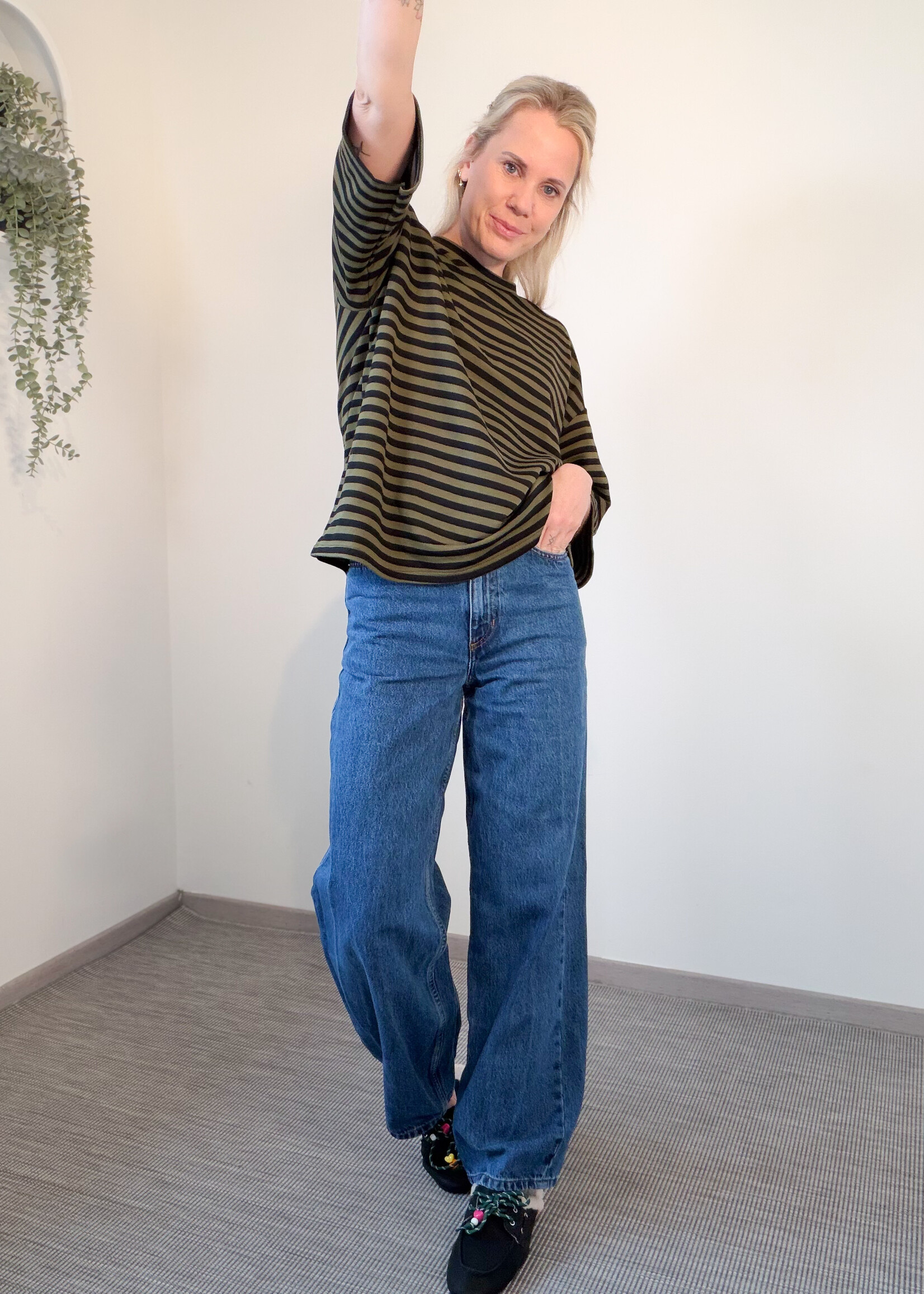 STRIPE JADE TOP One size