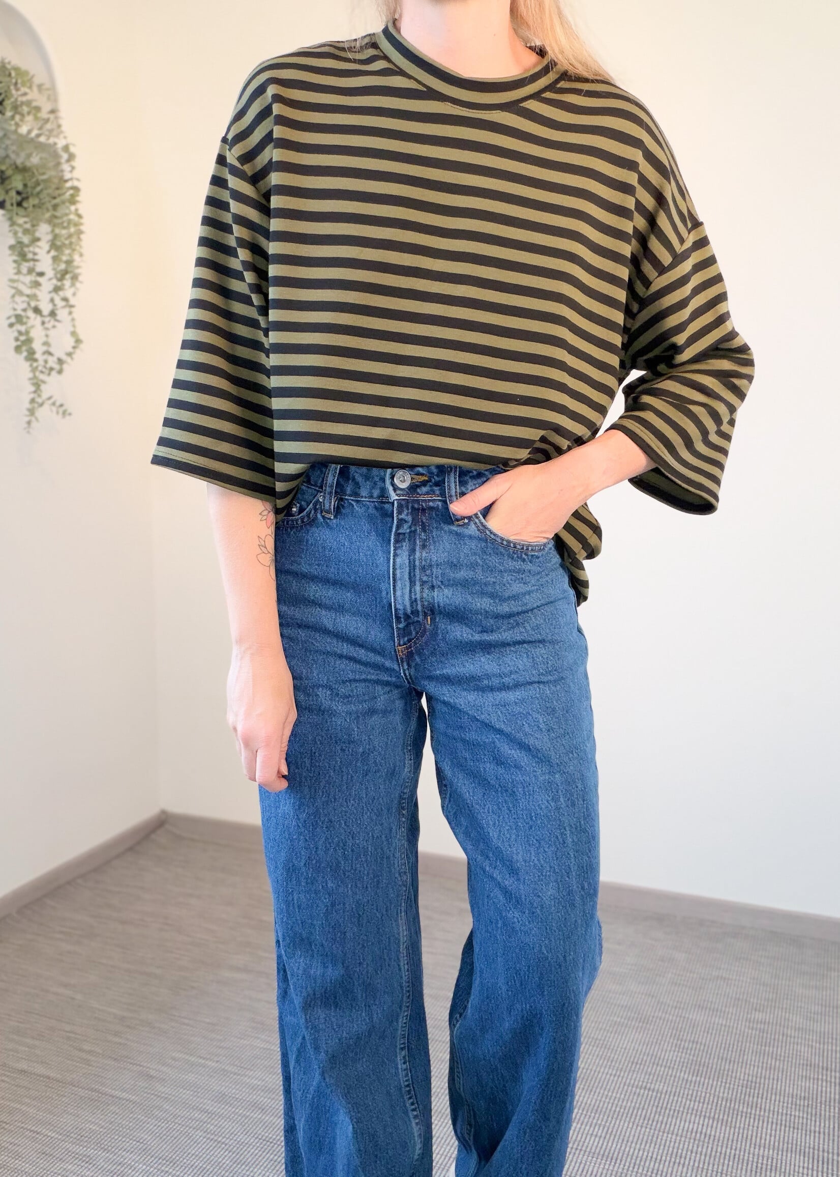 STRIPE JADE TOP One size