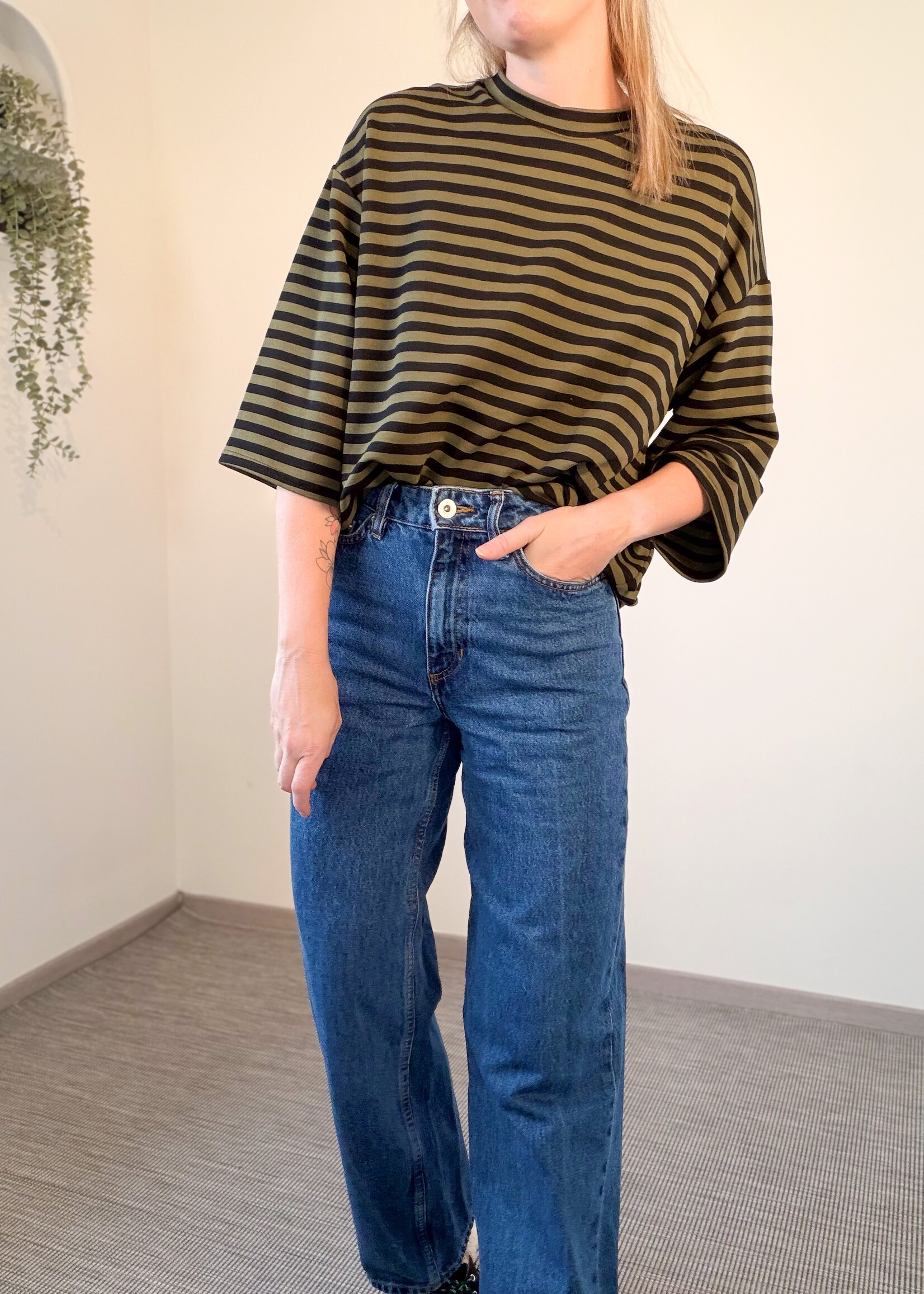 STRIPE JADE TOP One size