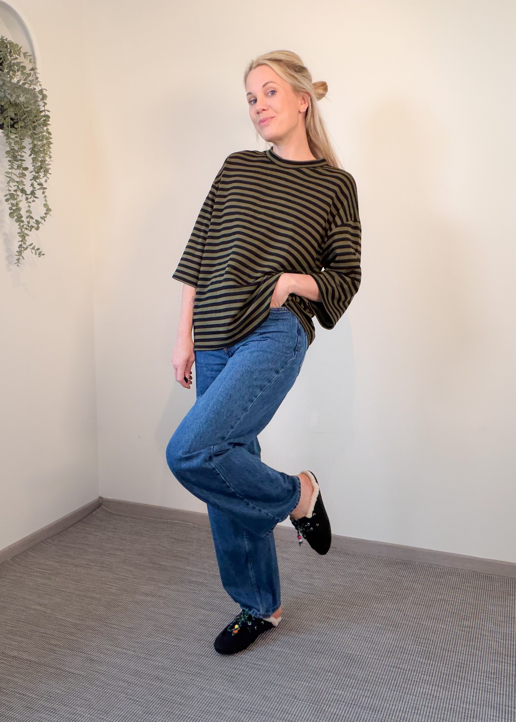 STRIPE JADE TOP One size