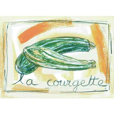 Aquarel van een courgette