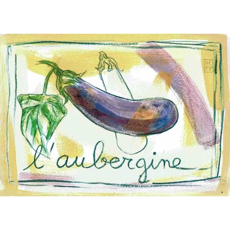 Aquarel van een aubergine