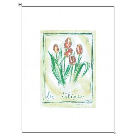 Aquarel van rode tulpen