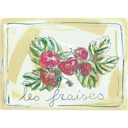 Aquarel van aardbeien uit de Provence