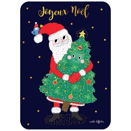 Franse kerstkaart met kerstboom