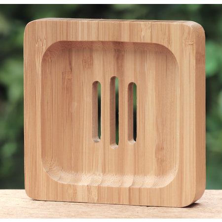 Vierkant zeepbakje bamboe