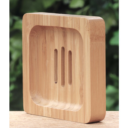 Vierkant zeepbakje bamboe