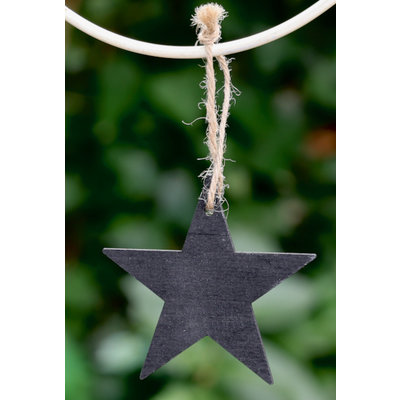 10x houten ster zwart