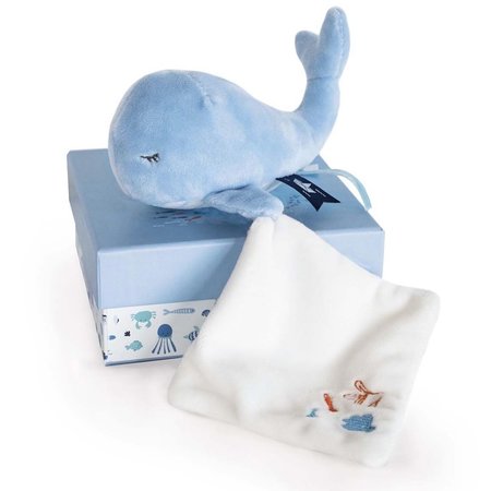 Blauwe knuffel walvis