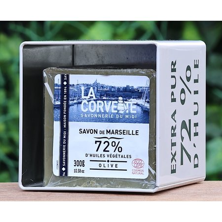 Blik met blok Savon de Marseille olijven