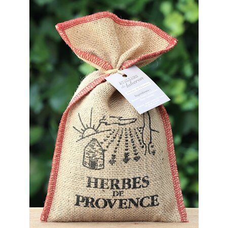 Herbes de Provence in zak met rode zijnaden