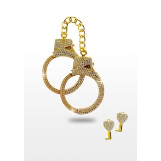 Taboom Bondage in Luxury Diamond Wrist Cuffs Gold