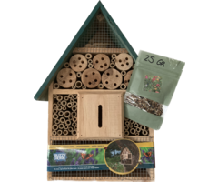 Buzzy Bird Nature Bijen- en Insectenhotel  + Wilde bloemenmengsel 25 gram