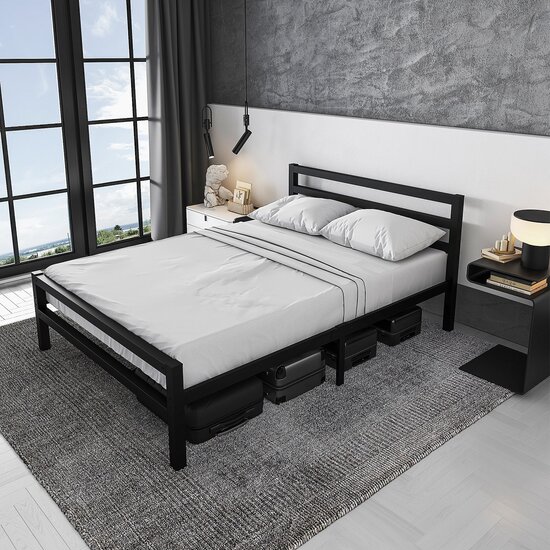AirSleeperz® metalen bedframe Job Black 140x200 cm - 2 persoons