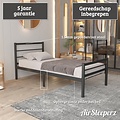AirSleeperz® metalen bedframe Sara Grey 90x200 cm - 1 persoons