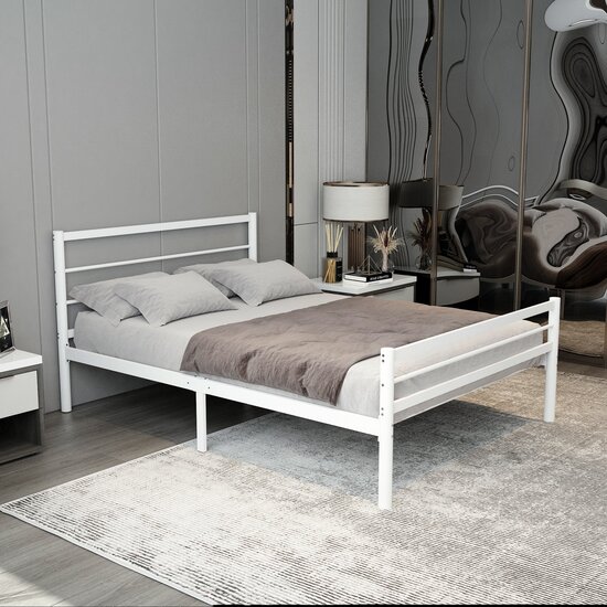 AirSleeperz® metalen bedframe Sara White 140x200 cm - 2 persoons