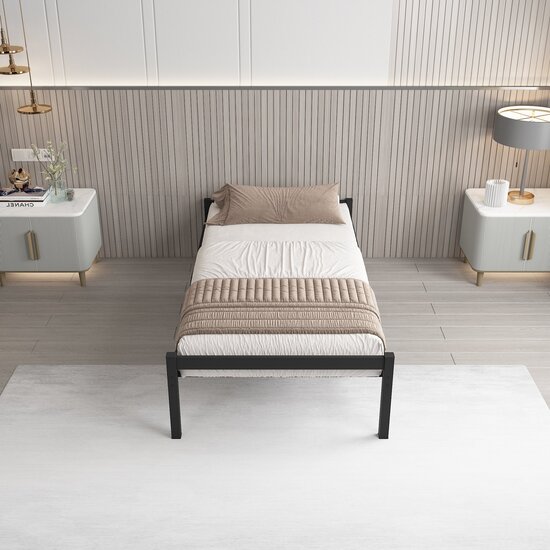 AirSleeperz® metalen bedframe Luuk Black 90x200 cm - 1 persoons