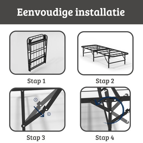 AirSleeperz® opvouwbaar bed Joost Basic Black 90x200 cm - 1 persoons