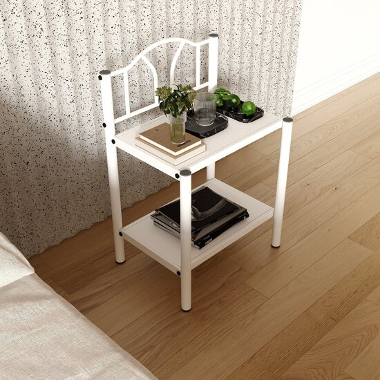 AirSleeperz® nachtkastje metaal Bella White 50x38x74 cm