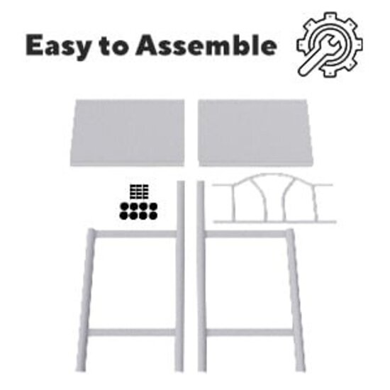 AirSleeperz® nachtkastje metaal Bella White 50x38x74 cm