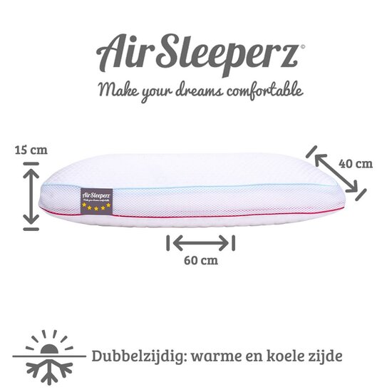 AirSleeperz® traagschuim kussen Premium Cool/Warm 60x40 cm