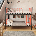 AirSleeperz® metalen stapelbed Levi Black/Orange 90x200x175 cm