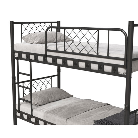 AirSleeperz® metalen stapelbed Levi Black 90x200x175 cm