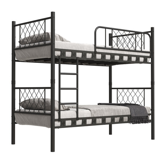 AirSleeperz® metalen stapelbed Levi Black 90x200x175 cm