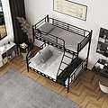 AirSleeperz® metalen stapelbed Bram Black 140x200x198 cm