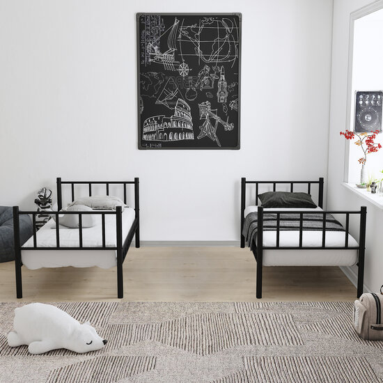 AirSleeperz® metalen stapelbed Emma Black 90x200x175 cm