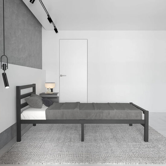 AirSleeperz® metalen bedframe Job Black 90x200 cm - 1 persoons