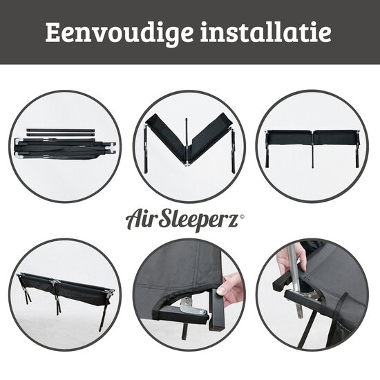 AirSleeperz® opvouwbaar campingbed heavy duty 62x190 cm - 1 persoons