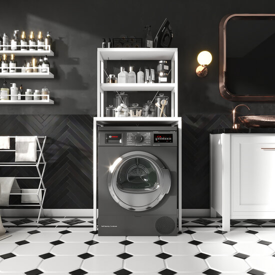 AirSleeperz® wasmachine ombouw rek White (50x68x155 cm)