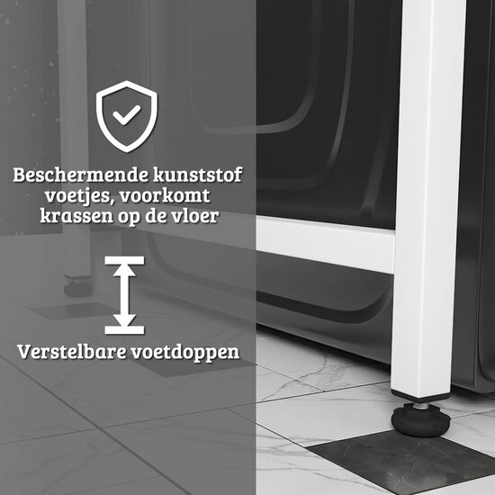 AirSleeperz® wasmachine ombouw rek Walnut+White (50x68x155 cm)