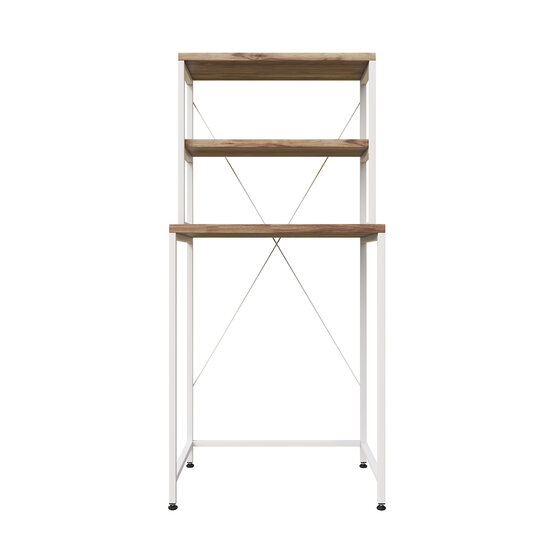 AirSleeperz® wasmachine ombouw rek Walnut+White (50x68x155 cm)