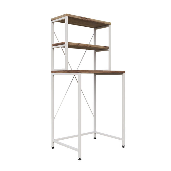 AirSleeperz® wasmachine ombouw rek Walnut+White (50x68x155 cm)