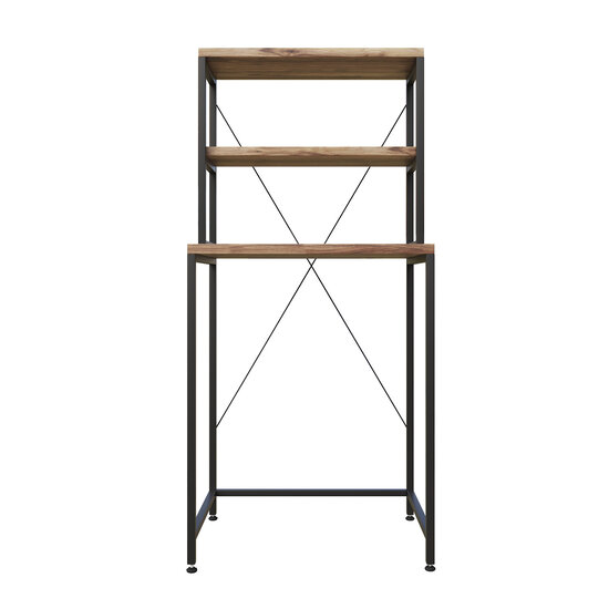 AirSleeperz® wasmachine ombouw rek Walnut+Black (50x68x155 cm)