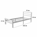AirSleeperz® metalen bedframe Job White 90x200 cm - 1 persoons