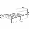 AirSleeperz® metalen bedframe Job White 140x200 cm - 2 persoons