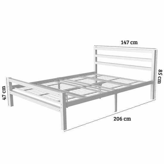 AirSleeperz® metalen bedframe Job White 140x200 cm - 2 persoons