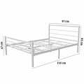 AirSleeperz® metalen bedframe Sara White 140x200 cm - 2 persoons