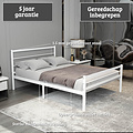 AirSleeperz® metalen bedframe Sara White 140x200 cm - 2 persoons