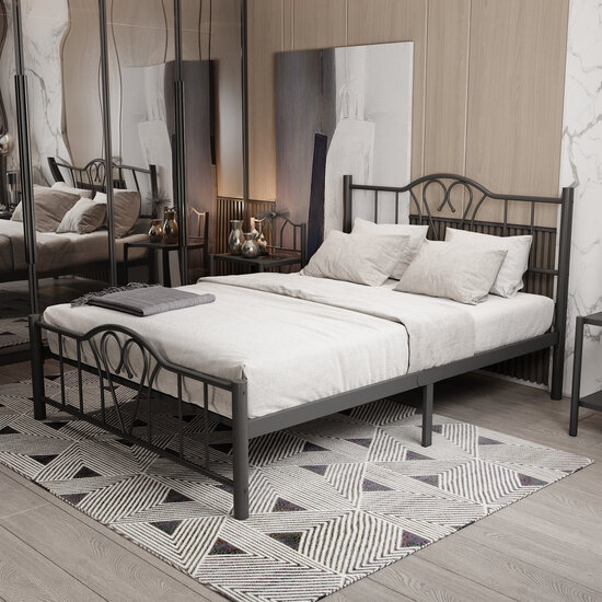 AirSleeperz® metalen bedframe Eva Black 140x200 cm - 2 persoons