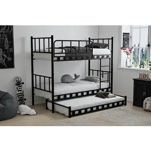 metalen stapelbed Emma Family Black 90x200x175 cm