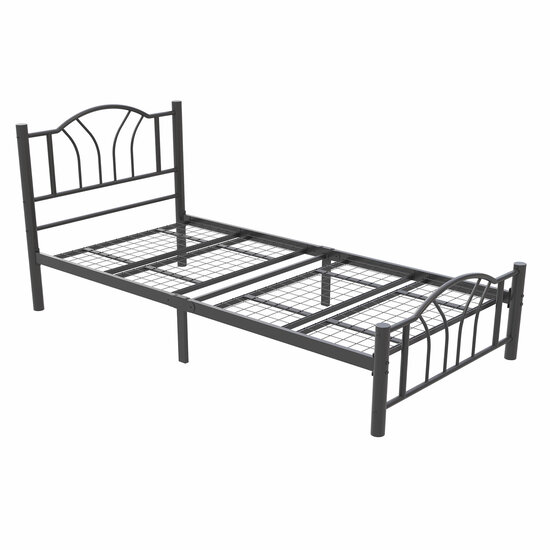 AirSleeperz® metalen bedframe Esmee Black 90x200 cm - 1 persoons